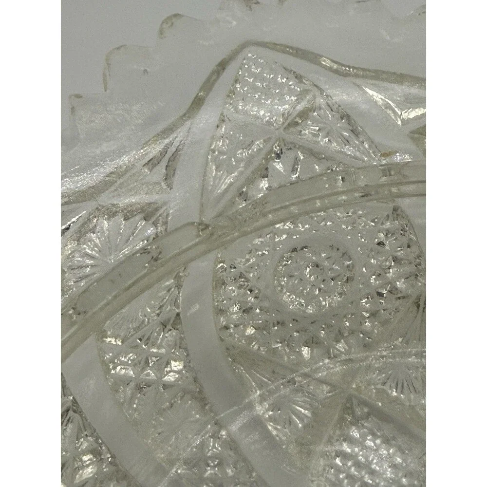 2 Piece Vintage American Brilliant Cut Glass Butter Dish with a Domed Lid